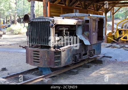 Machines used in Logging, at the Logging Museum in Collier Memorial State Park, Oregon, USA Stock Photo