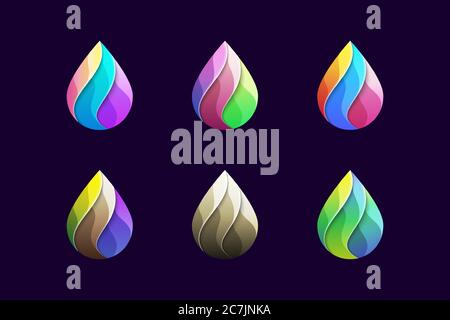 Colorful water droplets Stock Vector