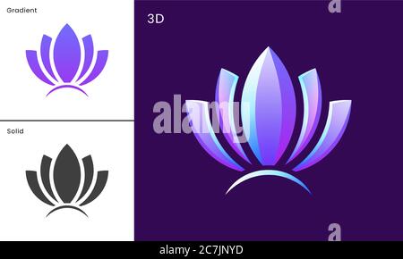 Glowing sea shells. Logo design for luxury and elegant beauty brands Stock Vector