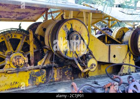 Machines used in Logging, at the Logging Museum in Collier Memorial State Park, Oregon, USA Stock Photo