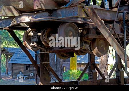 Machines used in Logging, at the Logging Museum in Collier Memorial State Park, Oregon, USA Stock Photo