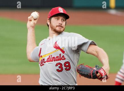 St. Louis, United States. 17th July, 2020. St. Louis Cardinals pitcher Miles Mikolas delivers a pitch during a inter-squad game at Busch Stadium in St. Louis on Friday, July 17, 2020. Photo by Bill Greenblatt/UPI Credit: UPI/Alamy Live News Stock Photo