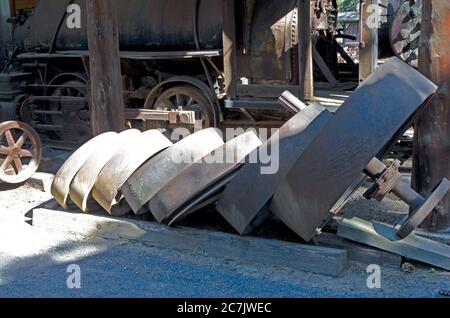 Machines used in Logging, at the Logging Museum in Collier Memorial State Park, Oregon, USA Stock Photo