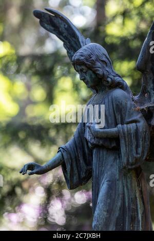 Angel statue, Ohlsdorf cemetery, Hamburg, Stock Photo