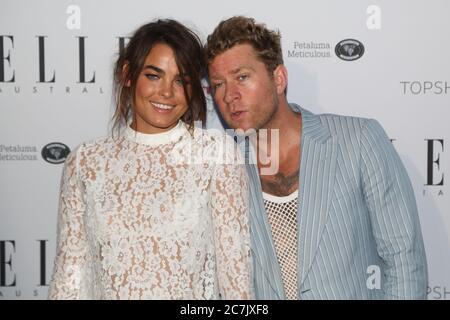 Bambi Northwood-Blyth and Dan Single arrive on the red carpet for the inaugural ELLE Style Awards at Paddington Reservoir Gardens, Oxford Street, Padd Stock Photo