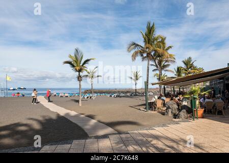 Playa Jardin beach, Puerto de la Cruz, Tenerife, Canary Islands, Spain Stock Photo