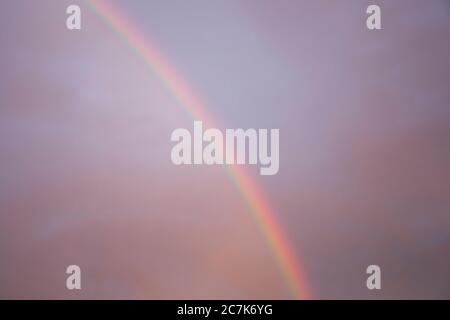 rainbow on the purple sky, close-up, seven colors Stock Photo
