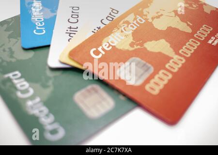 Set Of Color Credit Cards Stock Photo