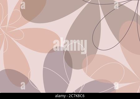 Cute abstract peach background with elegant decoration with fantasy flowers. Adorable luxury texture. Vector illustration Stock Vector
