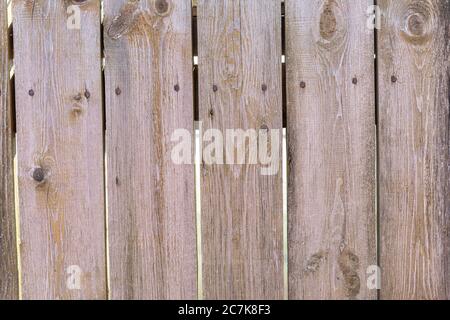old wooden fence with rusty nails texture Stock Photo