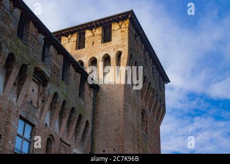 Medieval fortress, Gonzaga Saint George castle in Mantua, Italy Stock Photo