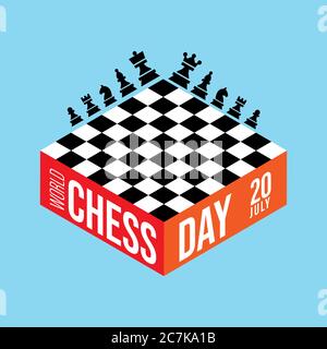 Vector illustration about chess tournament, match, game. Use as advertising, invitation, banner, poster. International Chess Day. Stock Vector