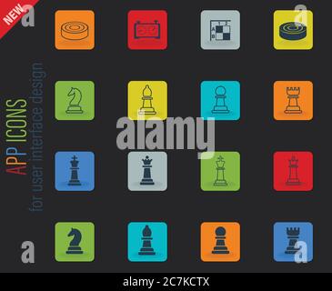 Chess board vector icon. Chess board set illustration vector Stock ...