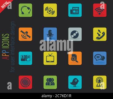 A set of communication signs and symbols. For mobile devices and the ...
