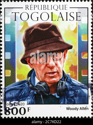 Woody Allen on postage stamp of Togo Stock Photo