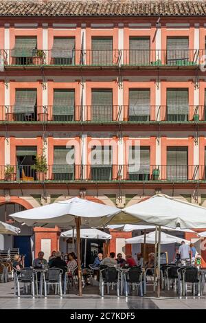 Cordoba's Plaza de la Corredera follows the model of the traditional Castilian Plaza Mayor square and is the only one of its kind in Andalucia Stock Photo