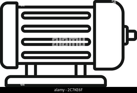 Industrial electric motor icon. Outline industrial electric motor vector icon for web design isolated on white background Stock Vector