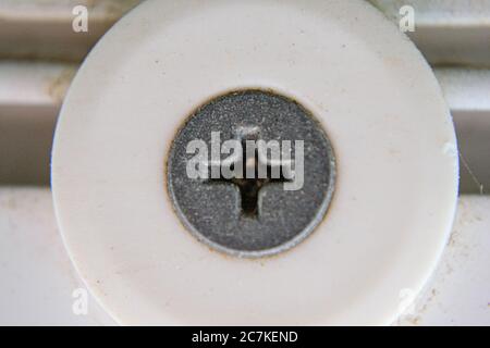 The screw head on white background Stock Photo