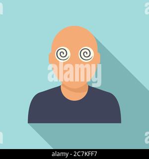 Hypnosis pacient eyes icon. Flat illustration of hypnosis pacient eyes vector icon for web design Stock Vector