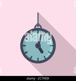 Hypnosis pendulum clock icon. Flat illustration of hypnosis pendulum clock vector icon for web design Stock Vector