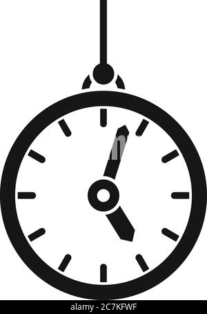 Hypnosis pendulum clock icon. Simple illustration of hypnosis pendulum clock vector icon for web design isolated on white background Stock Vector