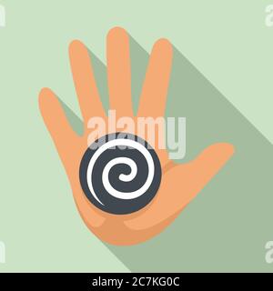 Hand spiral hypnosis icon. Flat illustration of hand spiral hypnosis vector icon for web design Stock Vector