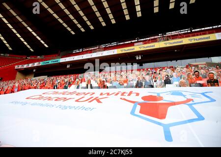 Cardboard cutouts in the stands at The Valley, London. Stock Photo