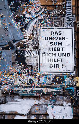 Berlin, confetti, message, esotherik, graffiti Stock Photo