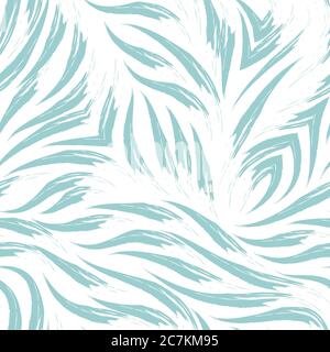 Blue Seamless Pattern of Smooth Lines of Paint Strokes Background for Decorating Fabrics and Wrapping Paper Abstract Texture of Paint Splashes Stock Vector