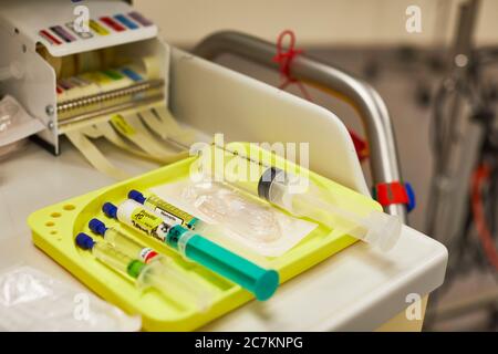 Anesthesia, anesthesia, medication, propofol, tray Stock Photo