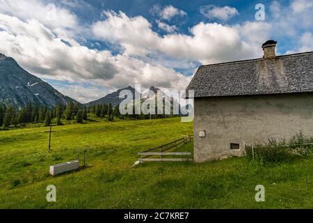 Fantastic hike in the Lechquellen Mountains in Vorarlberg Austria near Lech, Warth, Bludenz Stock Photo