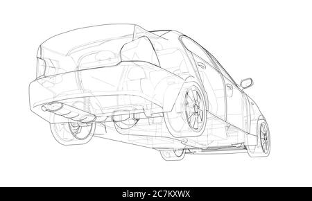 Concept car. 3d illustration Stock Photo