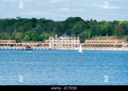 Berlin, Wannsee, Strandbad Wannsee, largest inland outdoor pool in Europe, new practicality Stock Photo