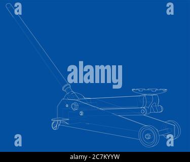 Outline Floor Car Jack Stock Photo