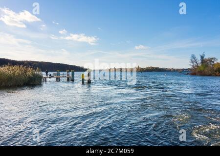 Berlin, Wannsee, ferry pier to the Pfaueninsel, crossing Stock Photo