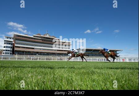 Method ridden by Oisin Murphy (left) wins The bet365 Rose Bowl Stakes at Newbury Racecourse. Stock Photo