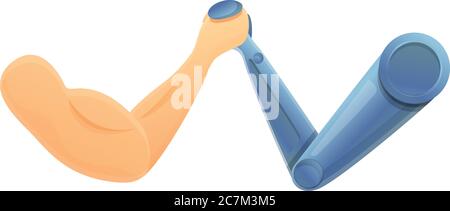 Robot arm wrestling icon. Cartoon of robot arm wrestling vector icon for web design isolated on white background Stock Vector