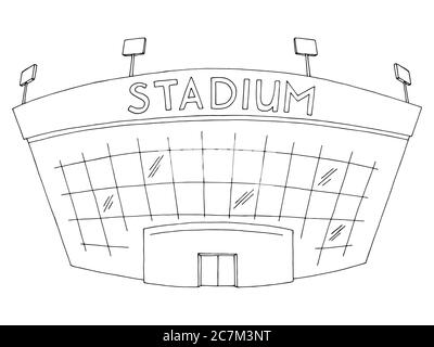 baseball field cartoon black and white