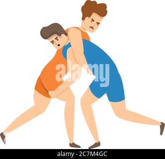 Greco-roman wrestling competition icon. Cartoon of greco-roman wrestling competition vector icon for web design isolated on white background Stock Vector