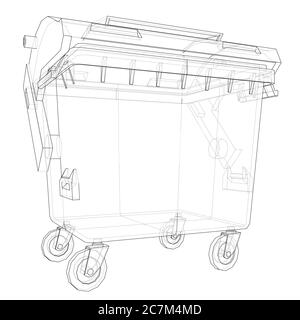 Outline Dumpster or dustbin Stock Photo