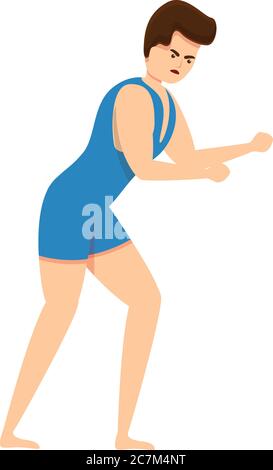Greco-roman wrestling match icon. Cartoon of greco-roman wrestling match vector icon for web design isolated on white background Stock Vector