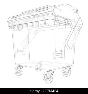 Outline Dumpster or dustbin Stock Photo