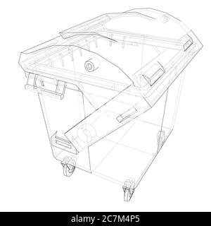 Outline Dumpster or dustbin Stock Photo