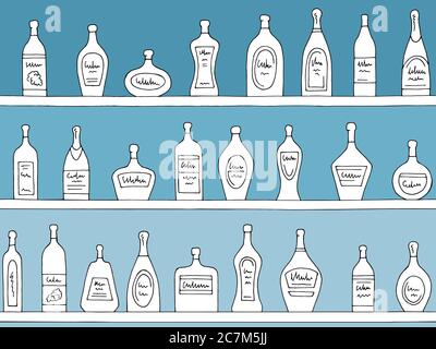 Shelves graphic color seamless pattern background sketch illustration vector Stock Vector