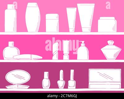 Shelves graphic color seamless pattern background illustration vector Stock Vector
