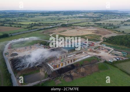 SWINDON UK - JULY 14, 2019: Aerial view of recycling centre Park Grounds, Brinkworth Rd, Wootton Bassett, Wiltshire