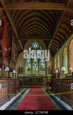 FLETCHING, EAST SUSSEX/UK - JULY 17 : Interior view of the Parish Church of St Andrew and St Mary the Virgin in Fletching East Sussex on July 17, 2020 Stock Photo