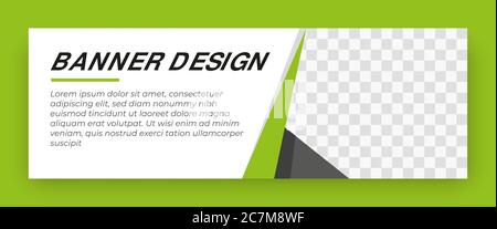 abstract banner design . green web banner template . ad banner design using green color Stock Vector