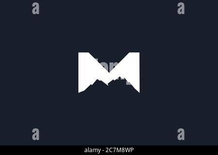 Letter M logo initial monogram minimalist style, identity emblem for business card, creative design element Stock Vector