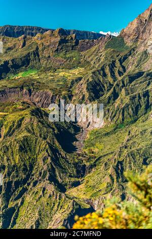 Viewpoint on Mafate mountain seen from Le Maïdo - Reunion Island Stock Photo